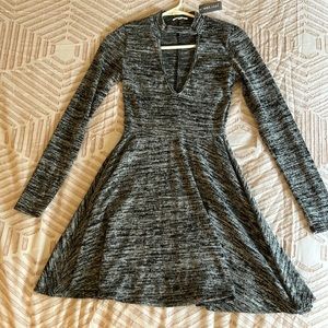 Heathered gray skater style dress